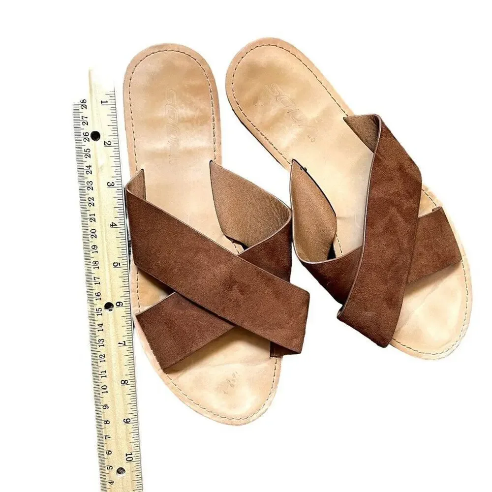 SODA faux leather strap sandals summer‎ beach shoes comfortable slip ons